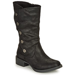 French Toe Wedge Short boots block Black