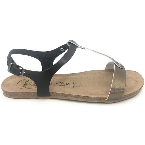 Chaussures Femme Plaids / jetés Amoa sandales SANARY Noir/Aciero Noir
