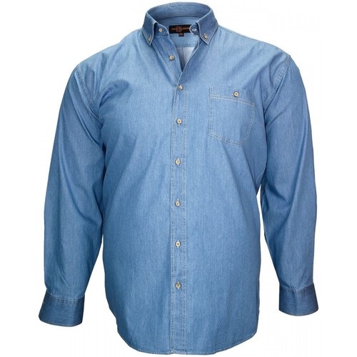 Vêtements Homme Chemises manches longues Doublissimo chemise en jeans denim bleu Bleu