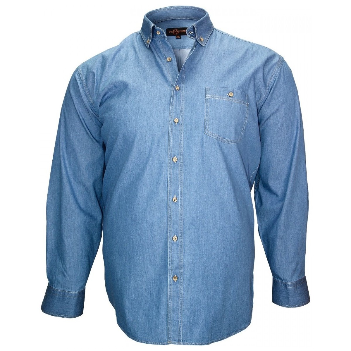 Vêtements Homme Chemises manches longues Doublissimo chemise en jeans denim bleu Bleu