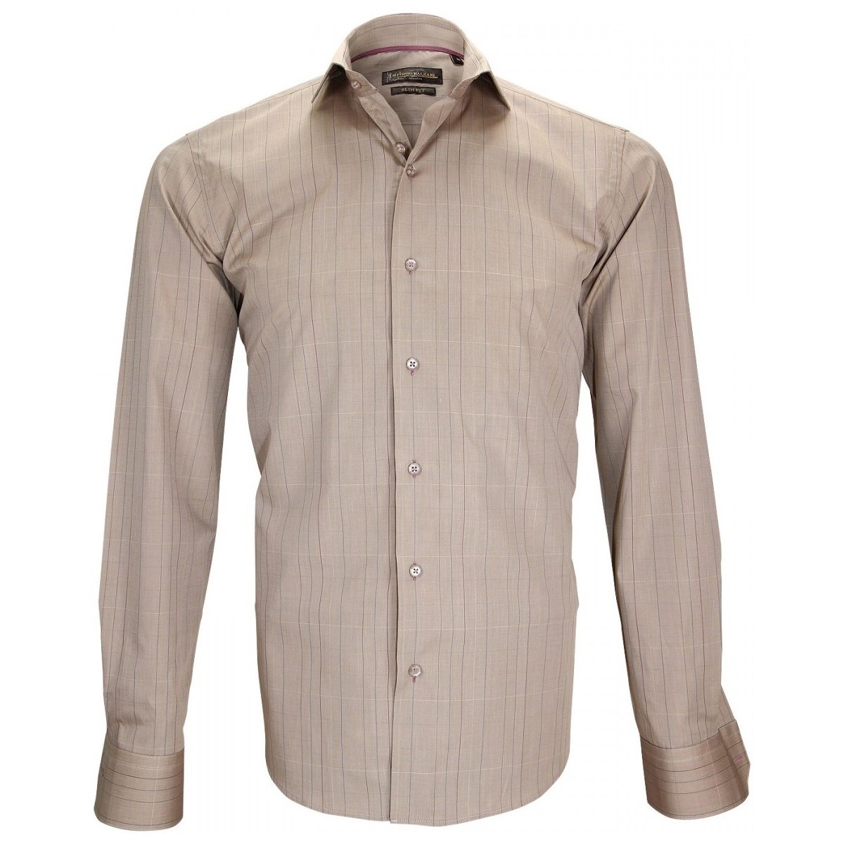 Vêtements Homme Chemises manches longues Emporio Balzani chemise fil a fil settimo beige Beige