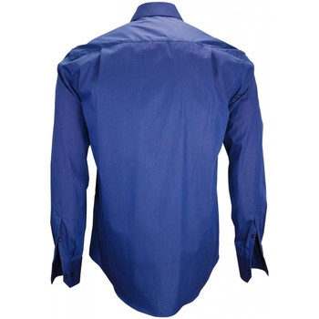 Emporio Balzani chemise fil a fil filotrino bleu Bleu