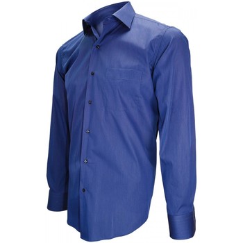 Emporio Balzani chemise fil a fil filotrino bleu Bleu