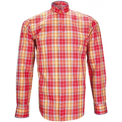 Vêtements Homme Chemises manches courtes Chemise Casual Devon Orange chemise col mao winch rose Rose