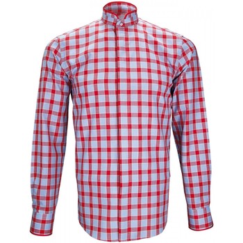 Vêtements Homme Chemises manches longues Andrew Mc Allister chemise col mao winch rouge Rouge