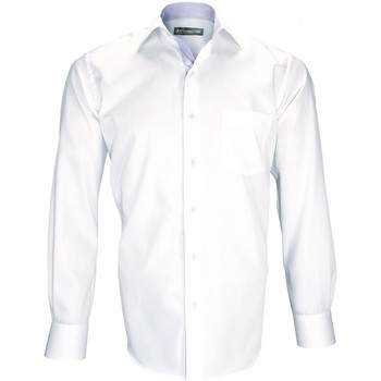 Vêtements Homme Chemises manches longues Emporio Balzani chemise double fil 120/2 pasoli blanc Blanc