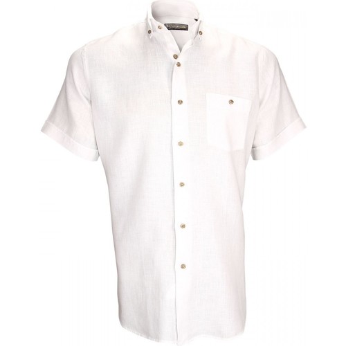 Vêtements Homme Chemises manches longues Emporio Balzani chemisette en lin san remo blanc Blanc
