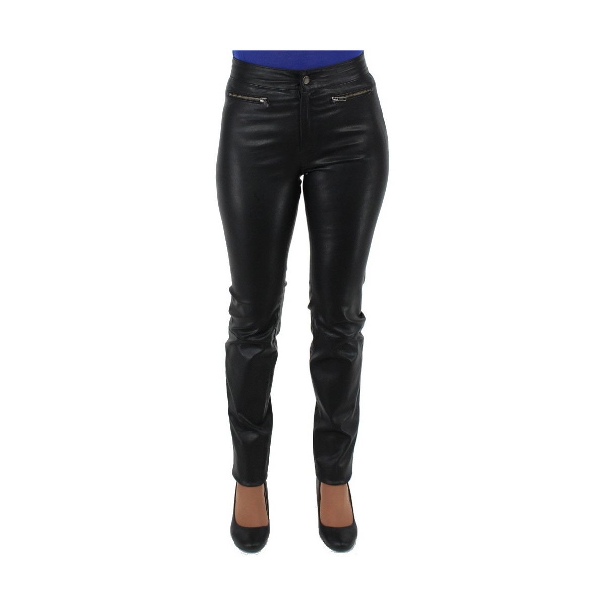Vêtements Femme Pantalons Pallas Cuir Pantalon  sélection en cuir ref_sof40265-noir Noir