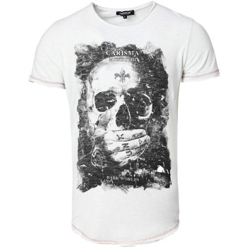 Vêtements Homme T-shirts manches courtes Carisma T-shirt imprimé tête de mort T-shirt 4575 blanc Blanc