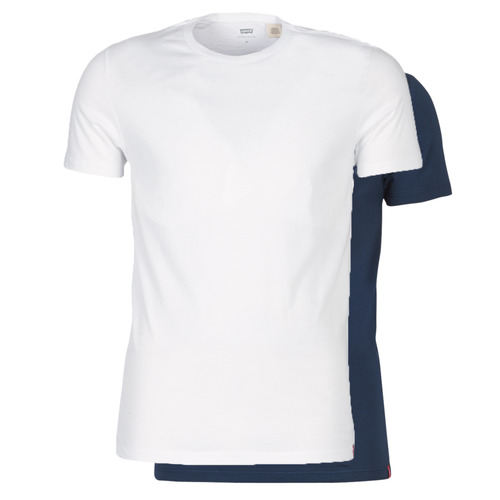 Vêtements Homme typon tee shirt Levi's SLIM 2PK CREWNECK 1 Marine / Blanc