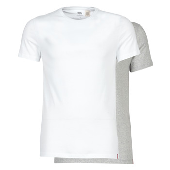 Vêtements Homme T-shirts manches courtes Levi's SLIM 2PK CREWNECK 1 Blanc / Gris