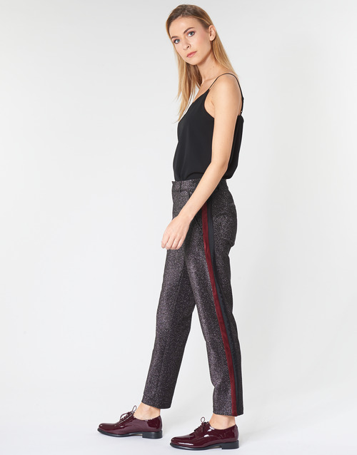 Maison Scotch TAPERED LUREX PANTS WITH VELVET SIDE PANEL