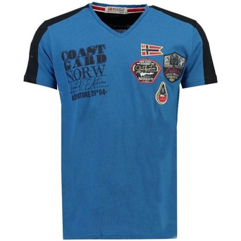 Vêtements Homme T-shirts manches courtes Geographical Norway Tshirt Homme Javiation Bleu