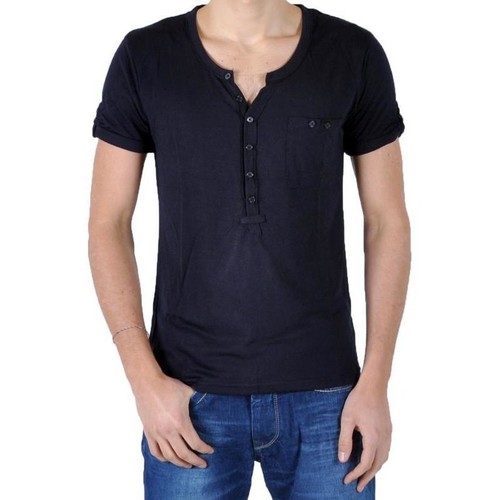 Vêtements Homme T-shirts 12015600-2474 manches courtes Eleven Paris T-Shirt L2 Basic Ts Pocket Bleu