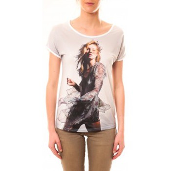 Vêtements Femme T-shirts manches courtes By La Vitrine Tee-shirt MC1497 Blanc Blanc