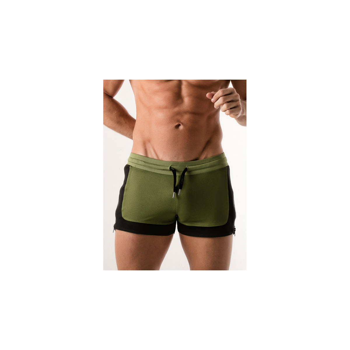 Vêtements Homme Shorts / Bermudas Code 22 Shorty sport Quick Dry Code22 kaki Vert