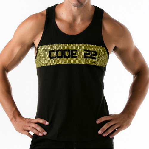 Vêtements Homme Faire un retour Code 22 Débardeur Wide Stripe Code22 Noir