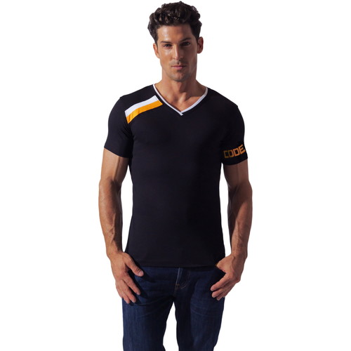 Vêtements Homme Andrew Mc Allist Code 22 Tee-Shirt Asymmetric sport Code22 Noir