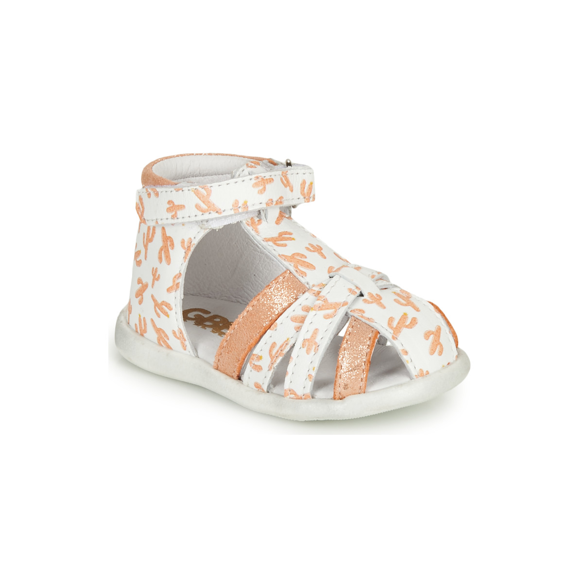 Chaussures Fille Sandales et Nu-pieds GBB AGRIPINE Blanc / Orange