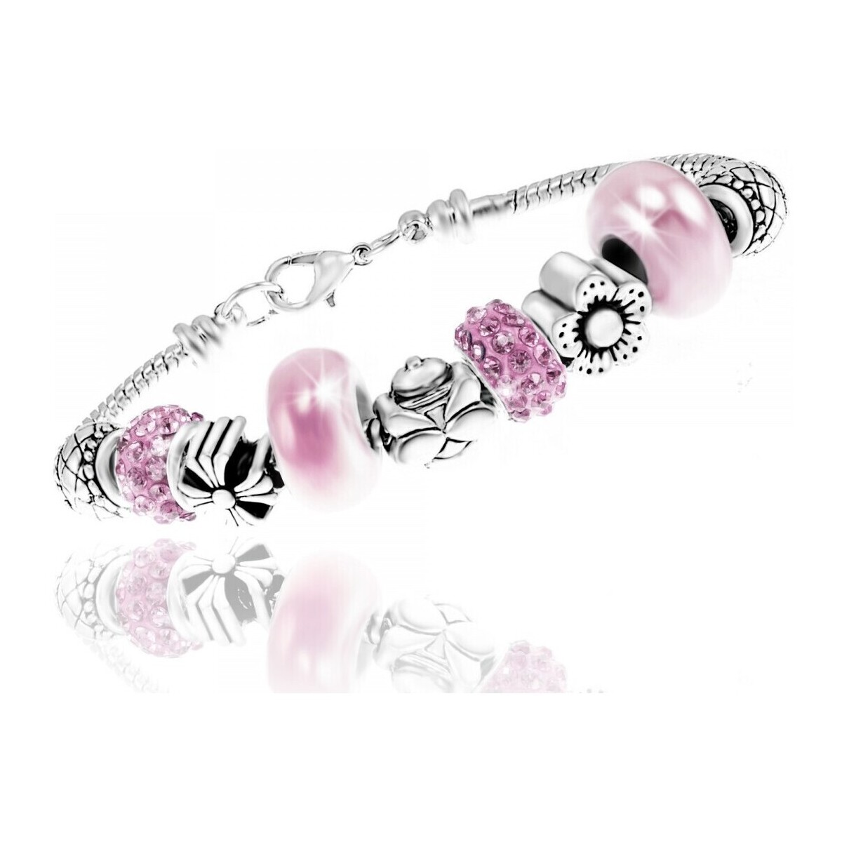 Montres & Bijoux Femme Bracelets Sc Crystal B1144-ROSE Argenté