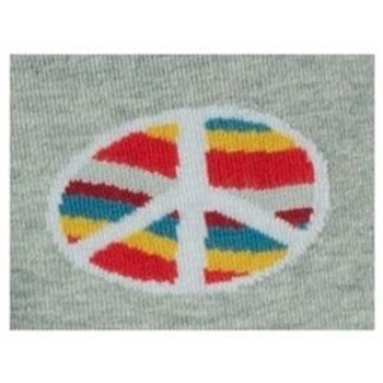 Achile Mi-chaussettes motif symbole Peace & Love en coton Gris