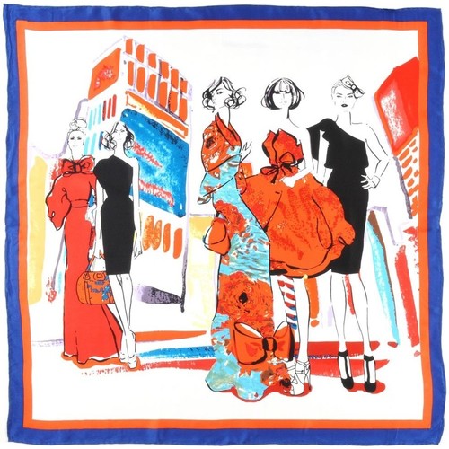 Accessoires textile Femme Echarpes / Etoles / Foulards Allée Du Foulard Carré de soie Premium Modeuses Orange