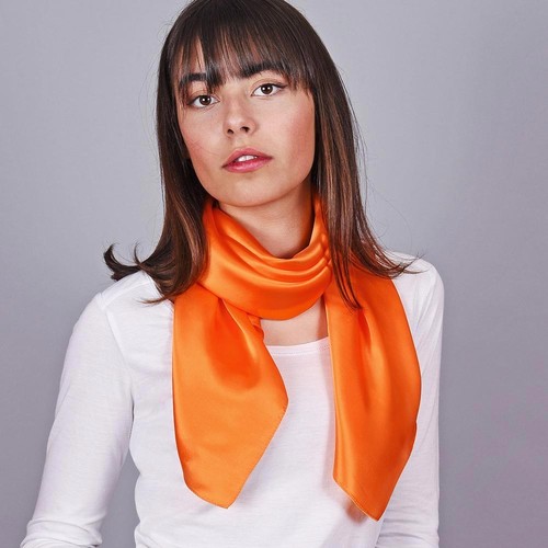 Accessoires textile Femme Oh My Bag Allée Du Foulard Carré de soie Premium Uni Orange