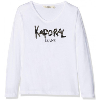 T-shirt enfant Kaporal T-Shirt Fille à Manches Longues Diem Blanc