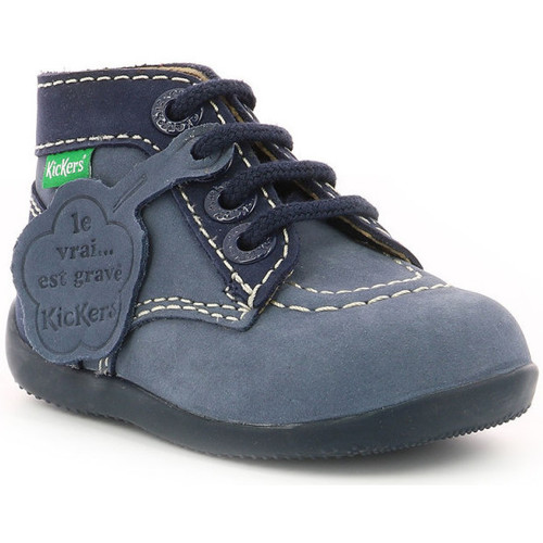 Boots Kickers Bonbon BLEU - Chaussures Boot Enfant 69 