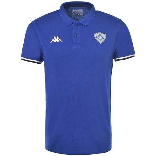 Vêtements T-shirts & Polos Kappa POLO Corduroy RUGBY CASTRES OLYMPIQUE A Blanc