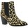 Chaussures Femme Boots Reqin's Boots cuir léopard Beige