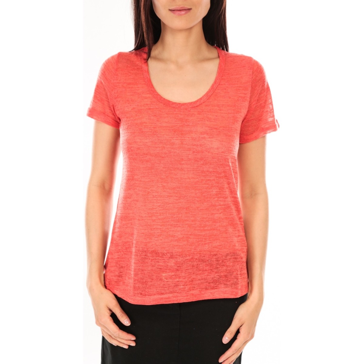 Vêtements Femme T-shirts manches courtes By La Vitrine T-Shirt BLV07 Corail Orange