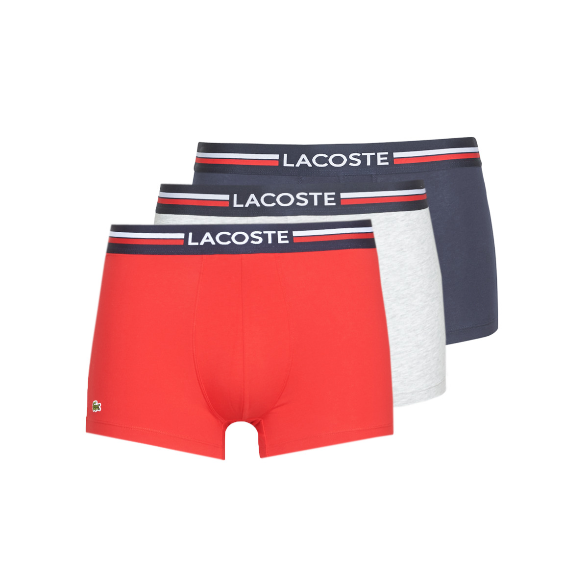 Sous-vêtements Homme Boxers Lacoste Dam 5H3386-W34 X3 Marine / Gris / Rouge