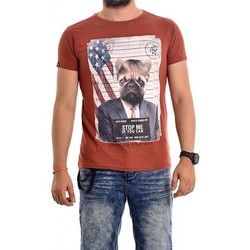 Vêtements Homme T-shirts manches courtes Ritchie T-shirt col rond coton NODJO Rouge brique