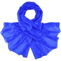 Accessoires textile Femme Continuer mes achats Allée Du Foulard Etole soie unie Bleu-roi