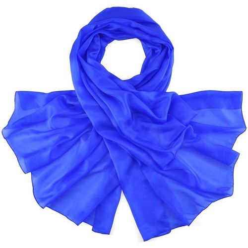Accessoires textile Femme Echarpes / Etoles / Foulards Allée Du Foulard Etole soie unie Bleu