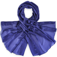 Accessoires textile Femme Echarpes / Etoles / Foulards Allée Du Foulard Etole soie unie Bleu-nuit