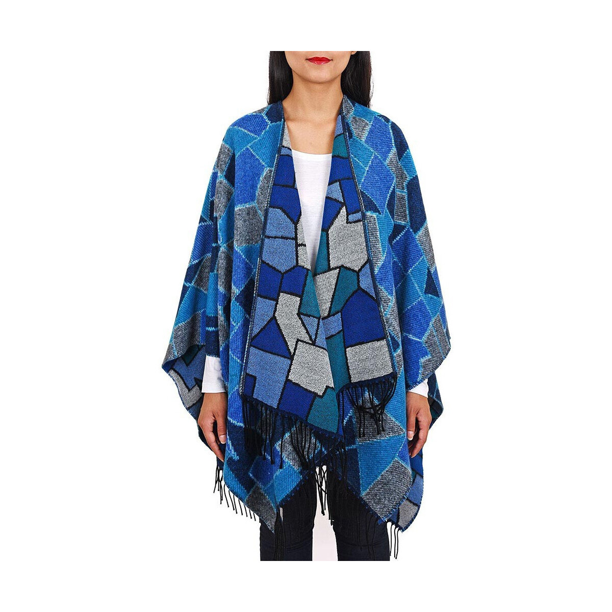 Accessoires textile Femme Echarpes / Etoles / Foulards Qualicoq Poncho Nostra Bleu