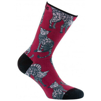 chaussettes achile  chaussettes mixtes imprimées motifs chats en coton 