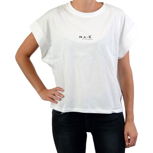 Vêtements Femme T-shirts & Polos Na-Kd NAKD Logo Cropped Boxy Blanc
