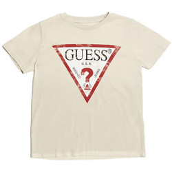 Vêtements flutter T-shirts manches courtes Guess T-Shirt Logo Triangulaire Beige L81I26 Beige