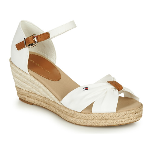 Tommy Hilfiger BASIC OPENED TOE MID WEDGE Blanc - Chaussures Sandale Femme  65,93 €