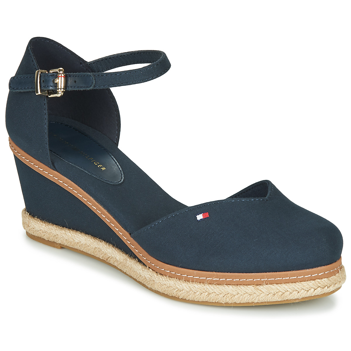 Chaussures Femme Tommy tech Hilfiger TOMMY tech JEANS SEASONAL ESPADRILLE BASIC CLOSED TOE MID WEDGE Bleu