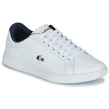 Chaussures Femme Baskets basses Lacoste CARNABY EVO TRI 1 SFA Blanc / Marine / Rouge