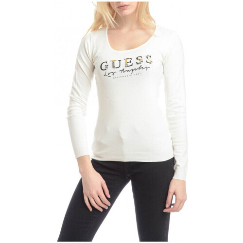 Guess Pull Femme Alyssa Blanc Blanc - Vêtements Pulls Femme 69,90 €