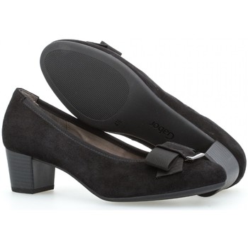 Femme Gabor velours talonblock Noir - Chaussures Escarpins Femme 125 