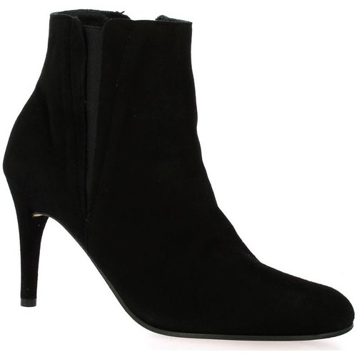 Chaussures Femme Hunter Short Gloss Siren Boots Boots cuir velours Noir