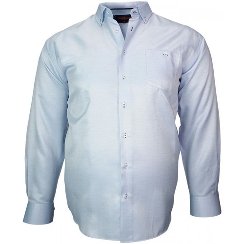 Vêtements Homme Chemises manches longues Doublissimo chemise repasage facile keneth bleu Bleu
