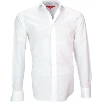 Vêtements Homme Chemises manches longues Andrew Mc Allister chemise voile de coton leeds blanc Blanc