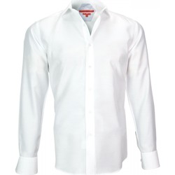 Vêtements Homme Chemises manches longues Andrew Mc Allister chemise en gabardine leeds blanc Blanc